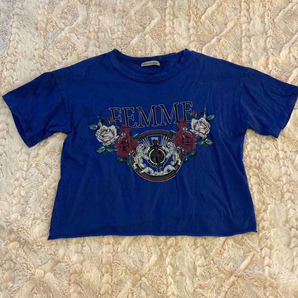 Blue crop top